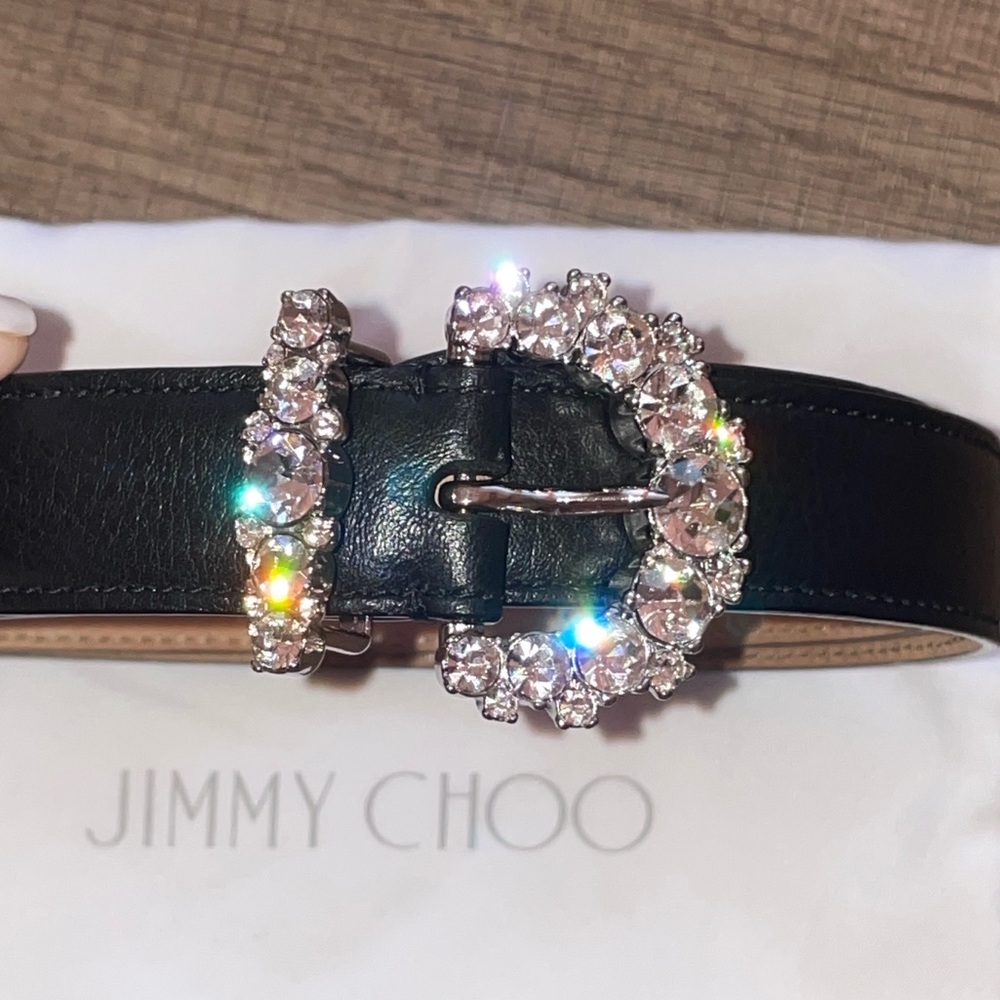 Jimmy Choo crystal blossom belt 75mm